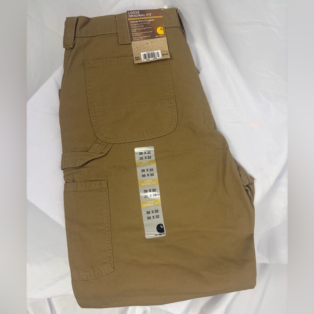 Carhartt Tan Canvas Work Dungaree
